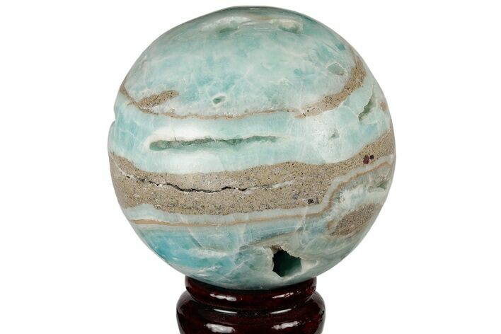 Polished Blue Caribbean Calcite Sphere - Pakistan #187706